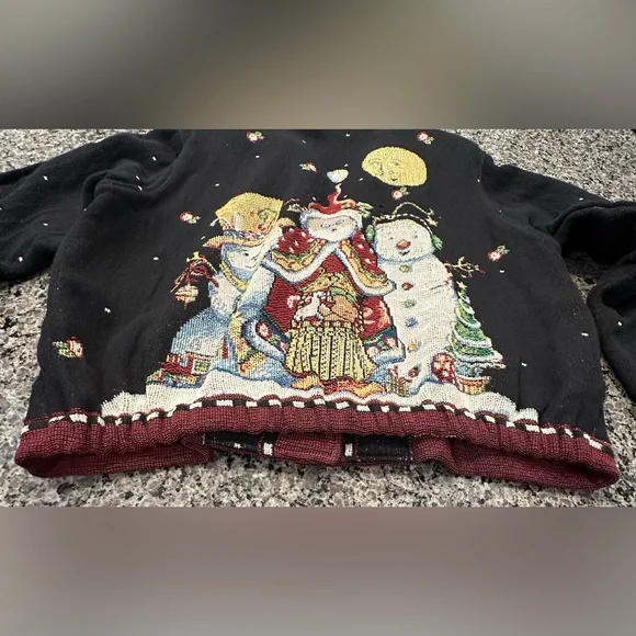 ✨VTG✨ Painted Pony Sweater Christmas Santa
Snowman Tapestry Jacket Med 🎅🏼☃️🎄 - Picture 14 of 15